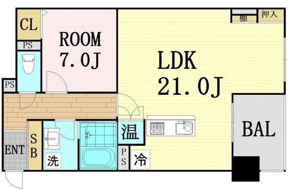 中崎町駅 徒歩6分 5階の物件間取画像